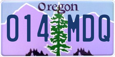 OR license plate 014MDQ