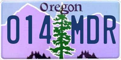 OR license plate 014MDR