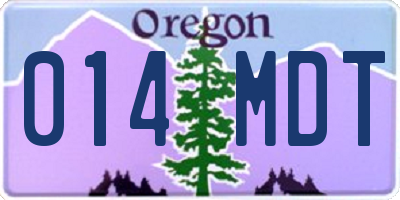 OR license plate 014MDT