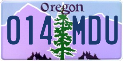 OR license plate 014MDU