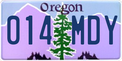 OR license plate 014MDY