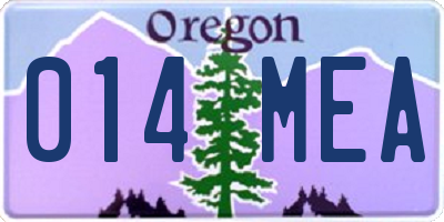 OR license plate 014MEA