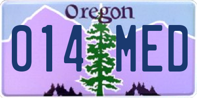 OR license plate 014MED