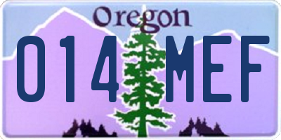 OR license plate 014MEF