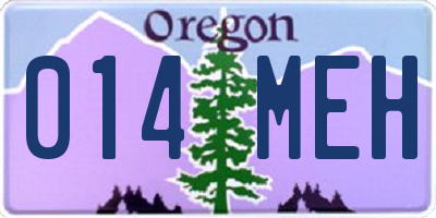 OR license plate 014MEH