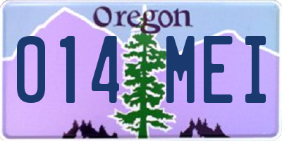 OR license plate 014MEI