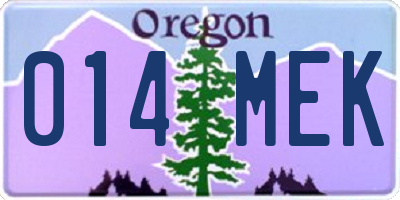 OR license plate 014MEK