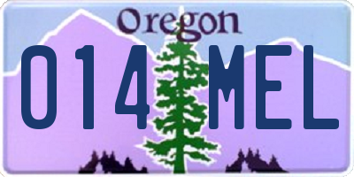 OR license plate 014MEL