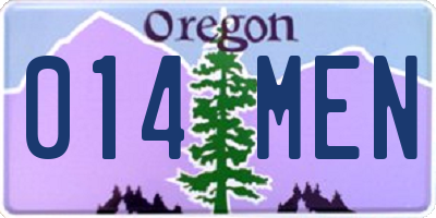 OR license plate 014MEN
