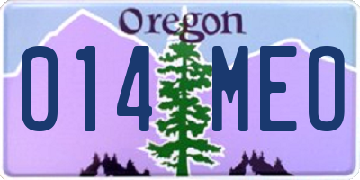 OR license plate 014MEO