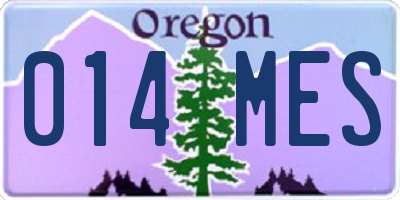 OR license plate 014MES