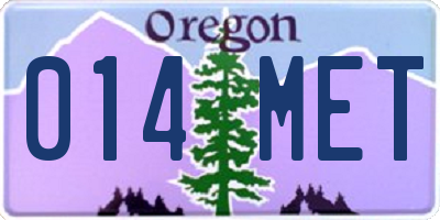 OR license plate 014MET