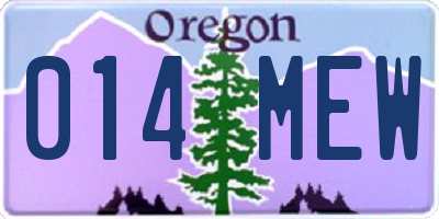 OR license plate 014MEW