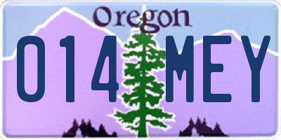 OR license plate 014MEY