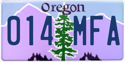 OR license plate 014MFA