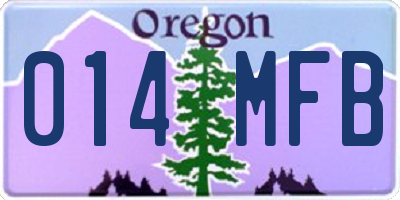 OR license plate 014MFB