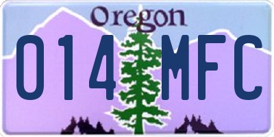 OR license plate 014MFC