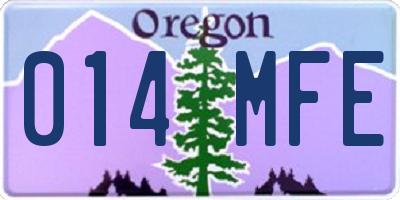 OR license plate 014MFE