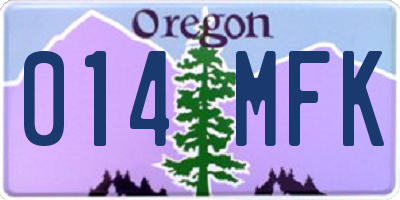 OR license plate 014MFK
