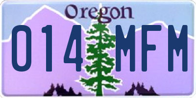 OR license plate 014MFM