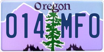 OR license plate 014MFO