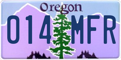 OR license plate 014MFR