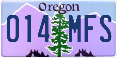 OR license plate 014MFS