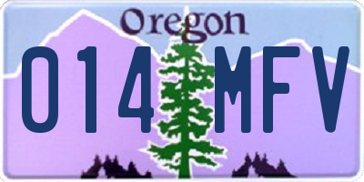 OR license plate 014MFV