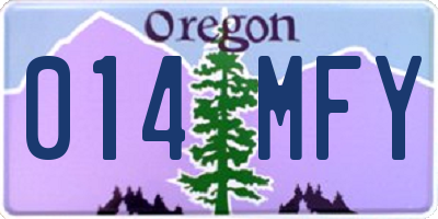 OR license plate 014MFY