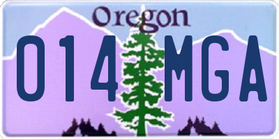 OR license plate 014MGA