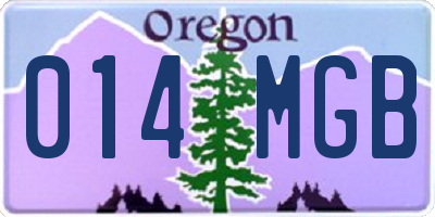 OR license plate 014MGB