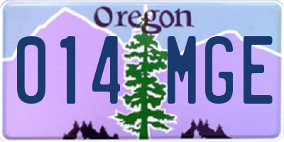 OR license plate 014MGE