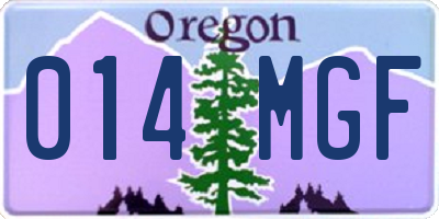 OR license plate 014MGF