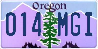 OR license plate 014MGI