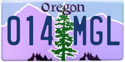 OR license plate 014MGL