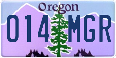 OR license plate 014MGR