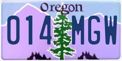 OR license plate 014MGW