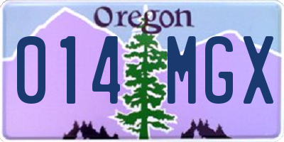 OR license plate 014MGX