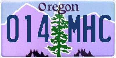 OR license plate 014MHC