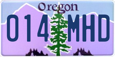 OR license plate 014MHD