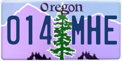 OR license plate 014MHE