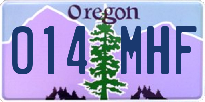 OR license plate 014MHF