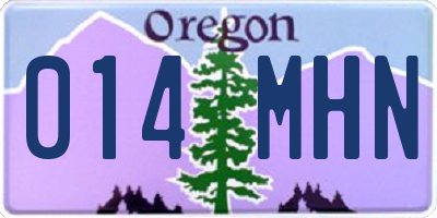 OR license plate 014MHN