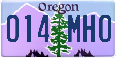 OR license plate 014MHO