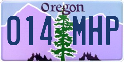 OR license plate 014MHP