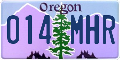 OR license plate 014MHR