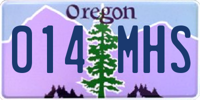 OR license plate 014MHS