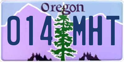 OR license plate 014MHT