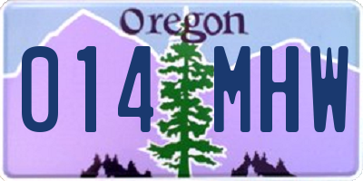 OR license plate 014MHW