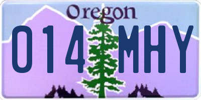 OR license plate 014MHY